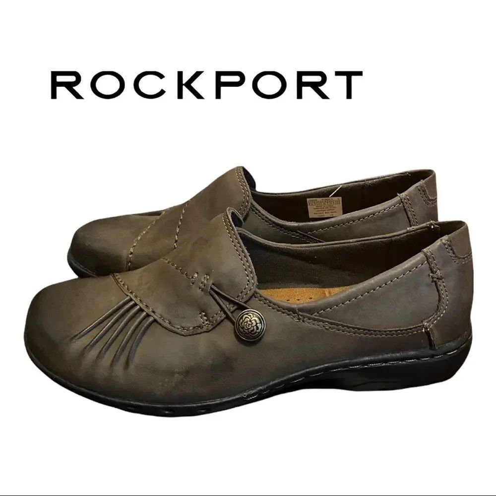 NEW Rockport Cobb Hill "Paulette" Slip-on Leather Flats Loafers 6 6W